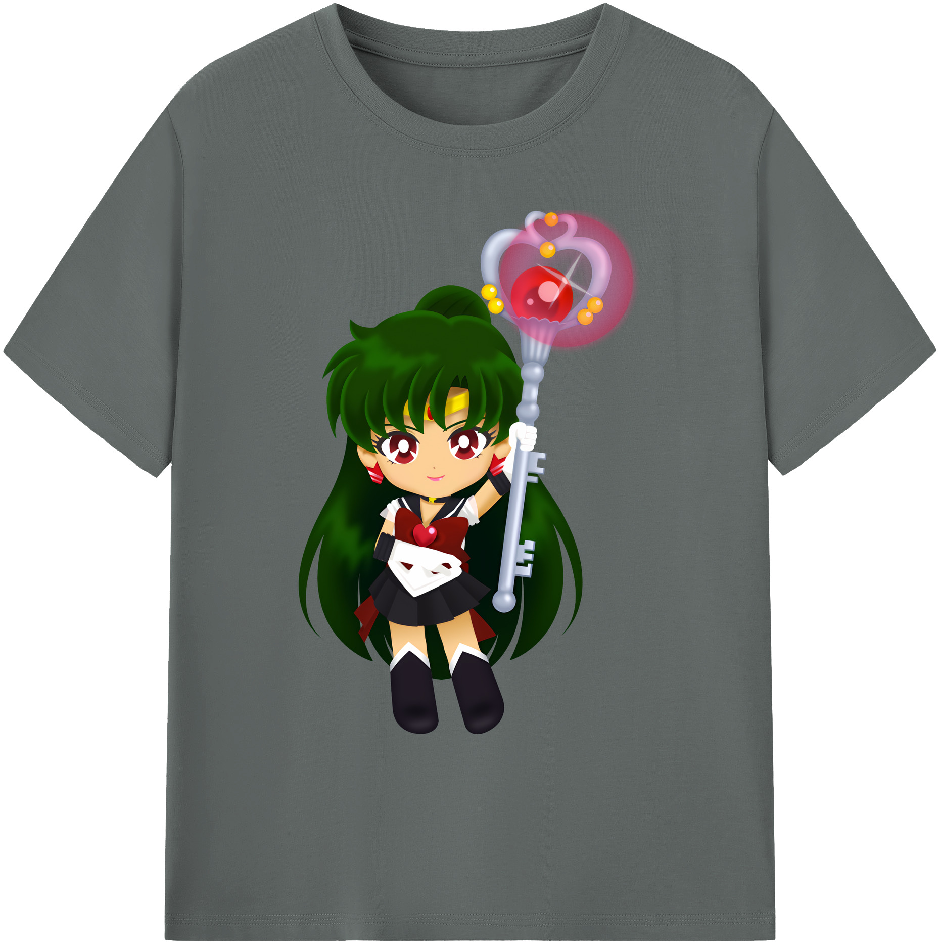 （画像用） 美少女戦士セーラームーン 冥王せつな Sailor Moon Meiou Setsuna 綿100％ メンズ半袖Tシャツ｜肌触りやわらか＆通気性